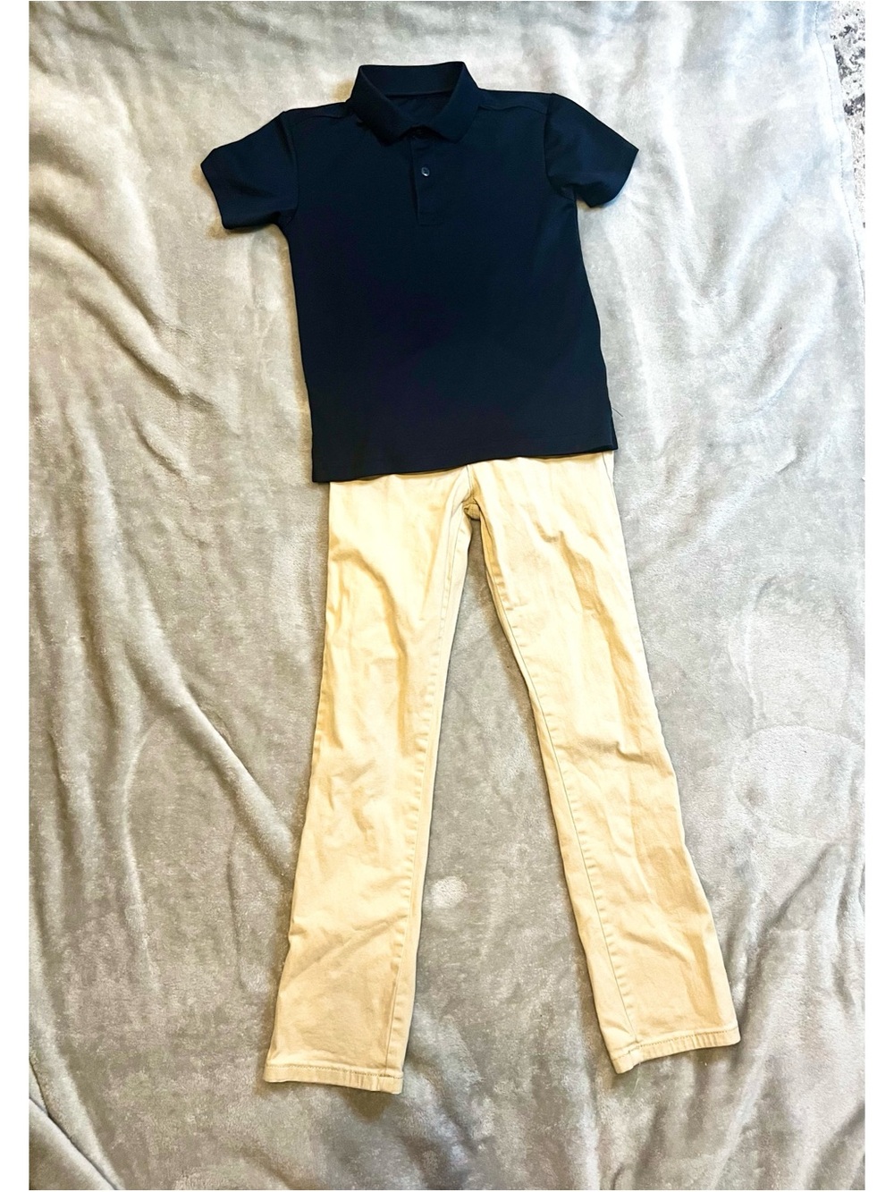 Children's Place Girls School Uniform Size 8 Navy Dri Fit Polo Khaki Pants Lot